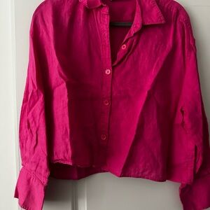 Vibrant Pink Button-Up Shirt